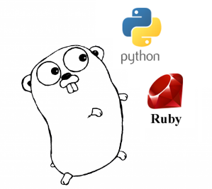 python, ruby, and golang images