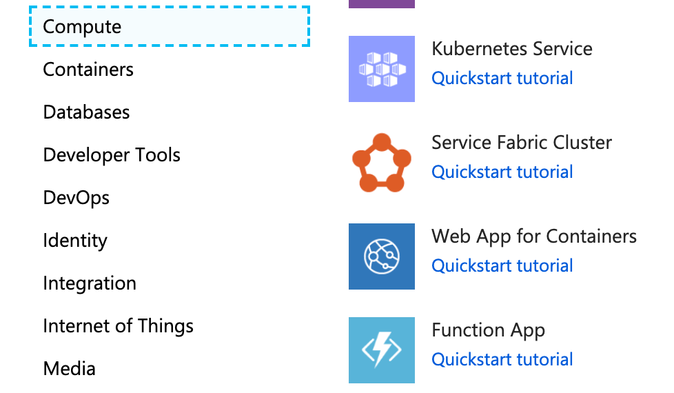 Creating a function app in Azure's web portal