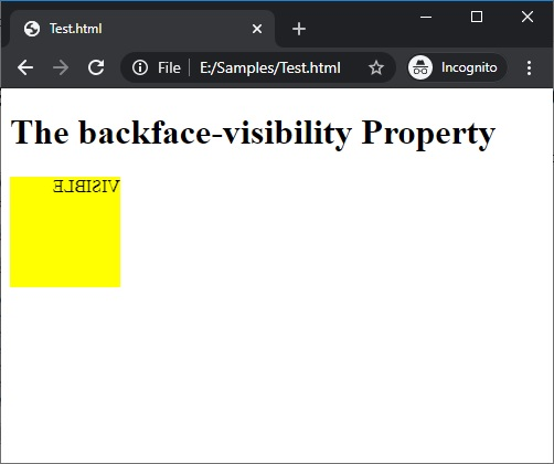 CSS | backface-visibility property | example 1