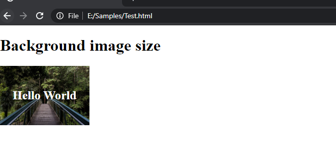 CSS | set background image size | Example 4