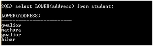 LCASE() function example in SQL
