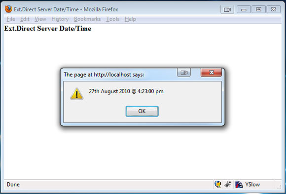 屏幕显示2010年8月27日下午4:30和“确定”按钮。