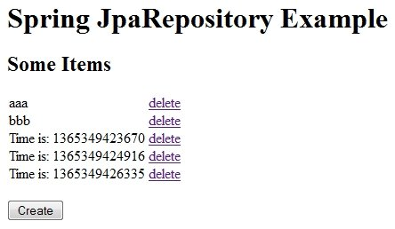 Spring JpaRepository示例（内存中）