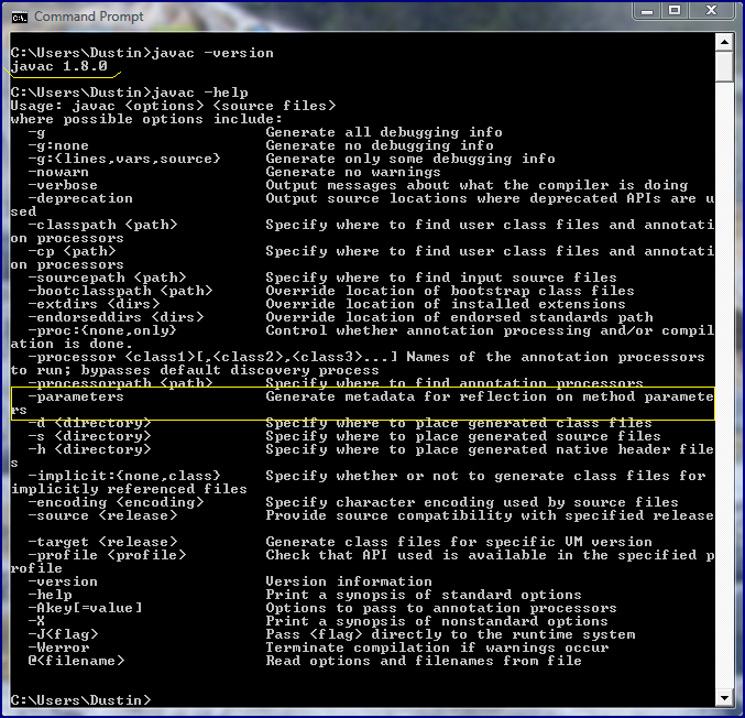 jdk8JavacHelp-parameters突出显示