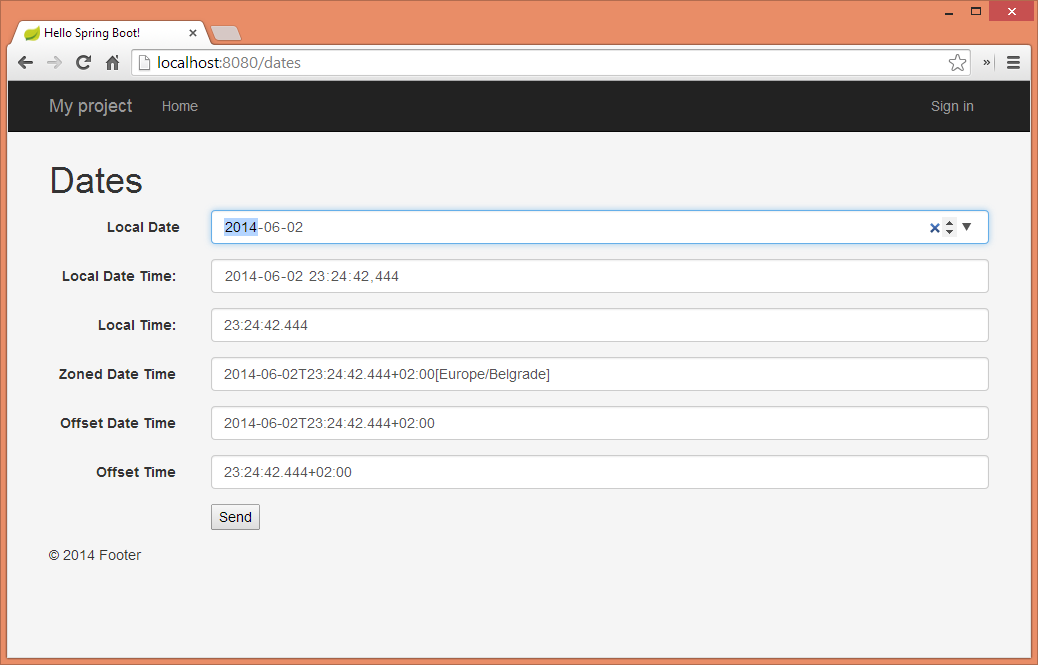 Spring4：具有Java 8 Date-Time API的@DateTimeFormat