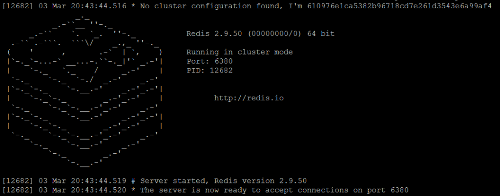 图2. Redis master1节点正在集群模式下运行。