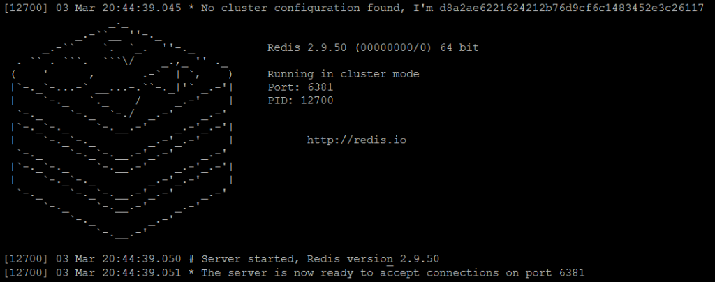 图4. Redis master3节点正在集群模式下运行。