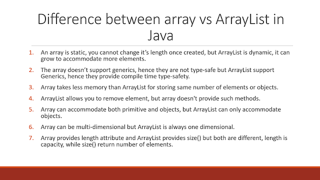 Java中Array与ArrayList之间的区别