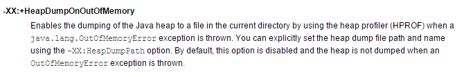 heapDumpOnOutOfMemoryDocumented