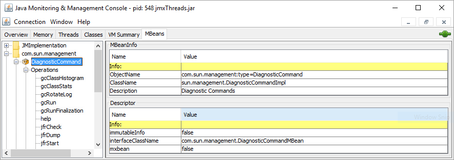 jconsoleDiagnosticCommandMBean