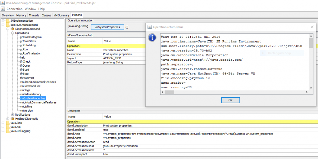 jconsoleDiagnosticCommandMBeanVMSystemProperties