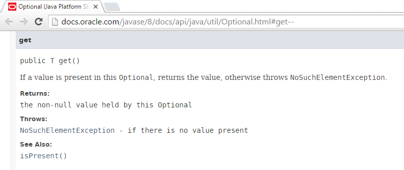 JavaSE8OptionalGetNotDeprecated
