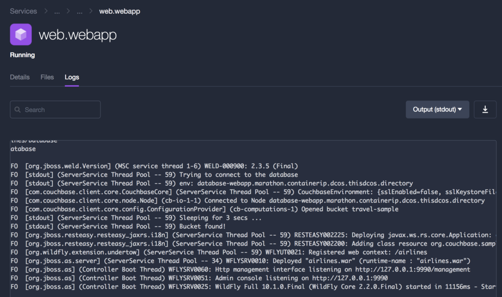 dc/os_DC / OS中具有Java和数据库应用程序的服务发现