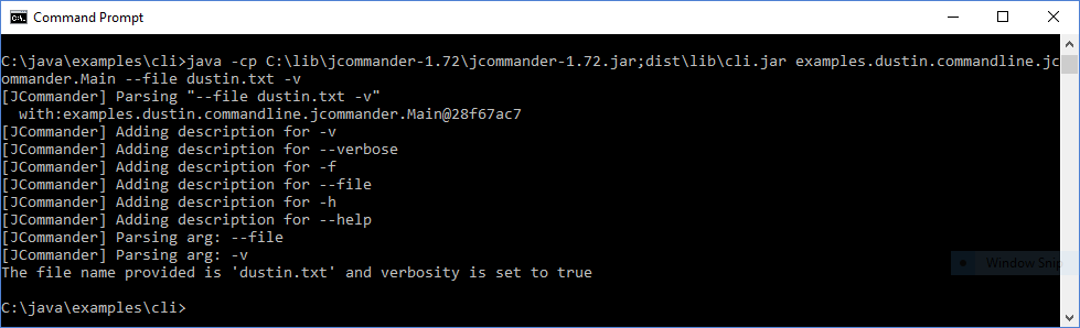 java登录界面命令_Java命令行界面（第7部分）：JCommander