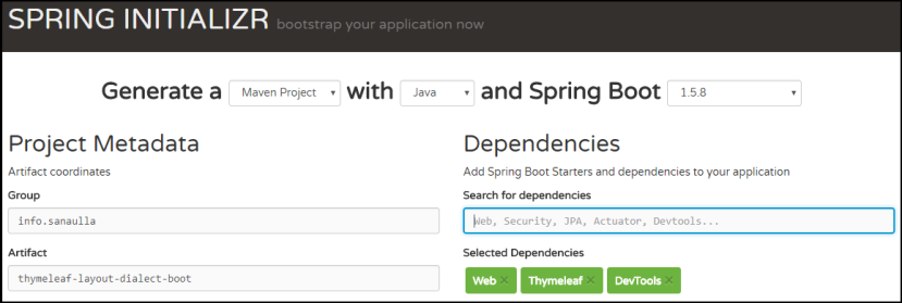 Spring Boot：使用Thymeleaf布局方言的Thymeleaf模板装饰器