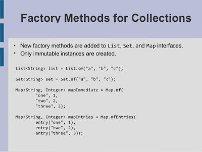 Java 9示例–收集的工厂方法–创建不可修改的列表，集合和映射