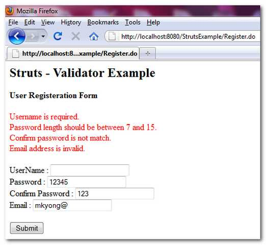 Struts-Validator-Example-2