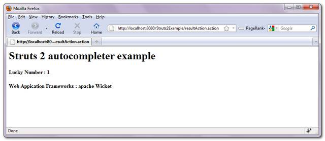 Struts 2 AutoCompleter example