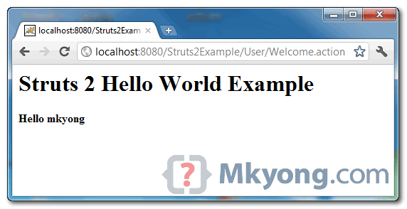 struts2 hello world example2