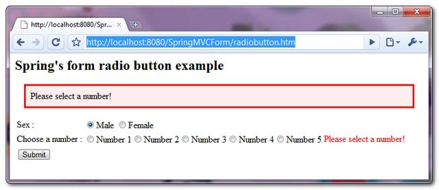 SpringMVC-RadioButton-Example-2