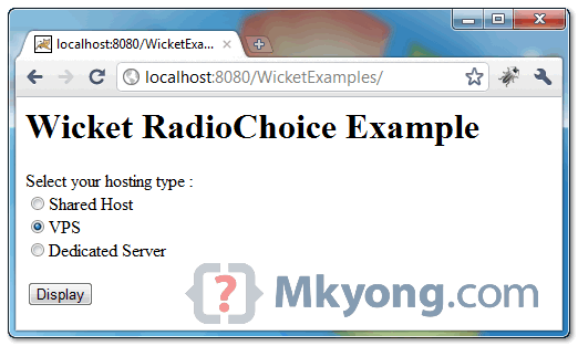 radio button in wicket