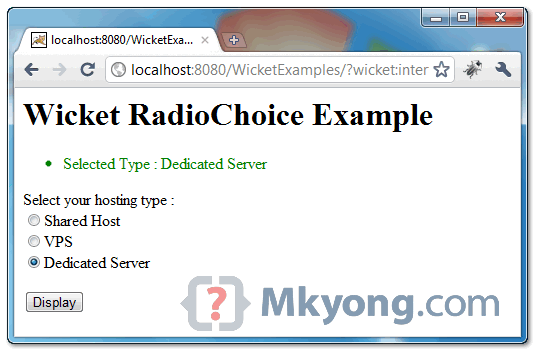 radio button in wicket