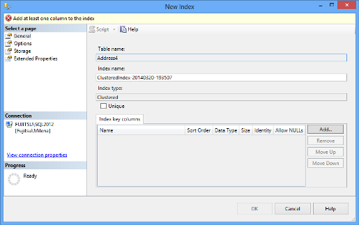 Adding selected columns to the index