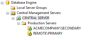 Central Server tree structure