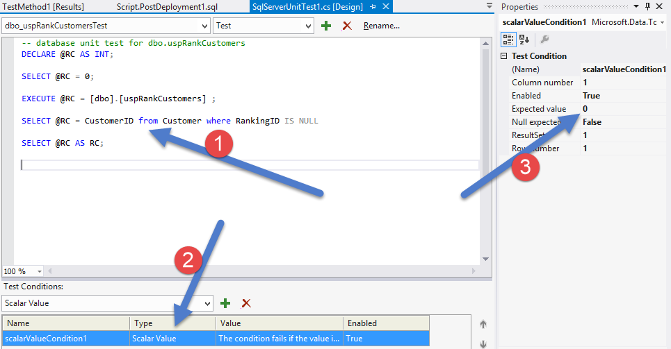 SQL unit testing - Writing the unit test