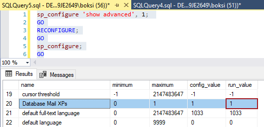 Script for checking whether SQL Server Database Mail is enabled or not