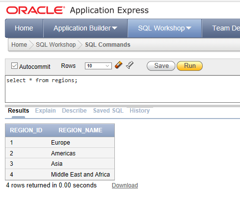 view the records in Oracle DB 