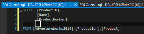SSMS indenting options - block