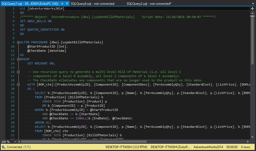 Code without Word wrap and Show visual glyphs for word wrap options checked