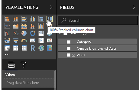 Mekko chart- Create 100% Stacked Column Chart