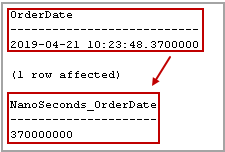 使用SQL DATEPART获取NanoSeconds值