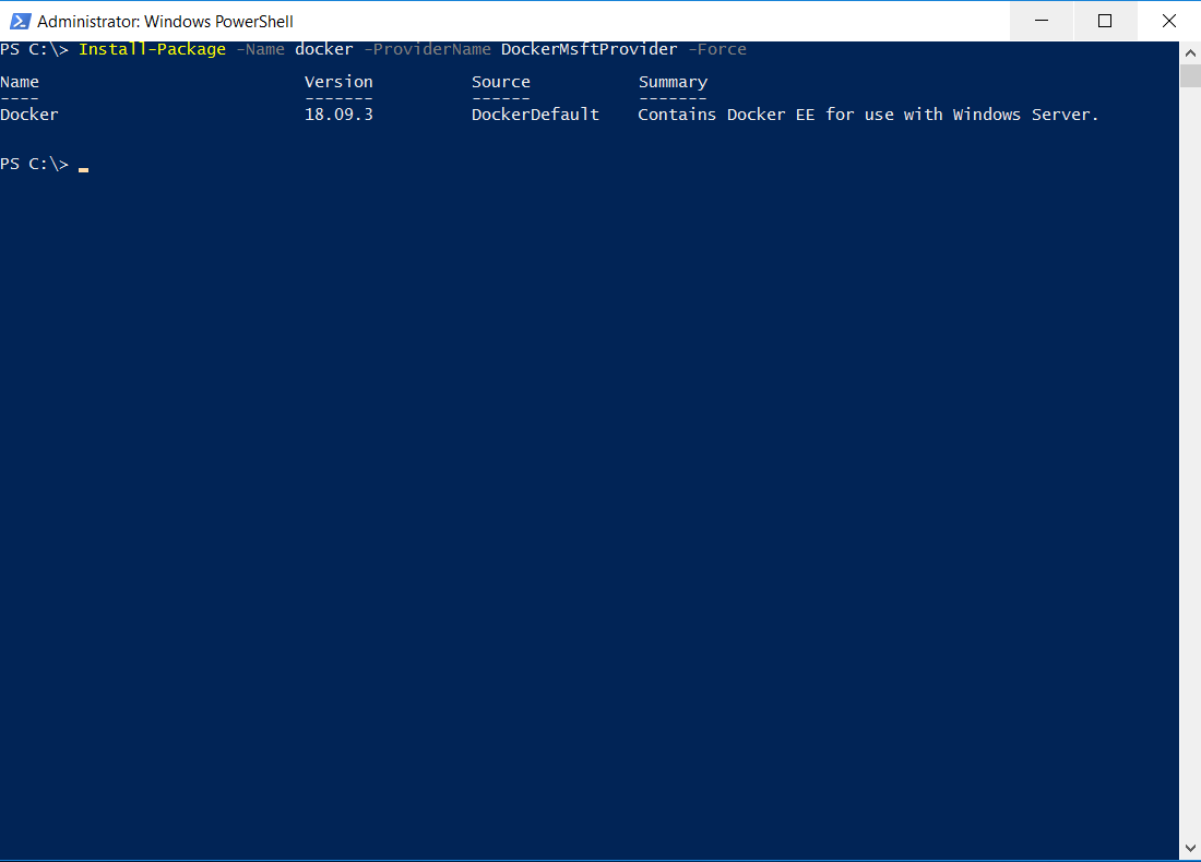 Installing docker containers provider