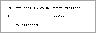 SQL DATEFIRST