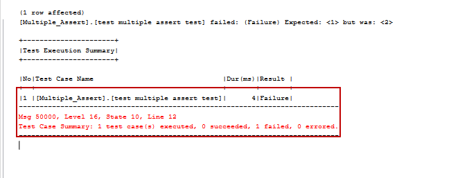 tSQLt unit test multiple asserts