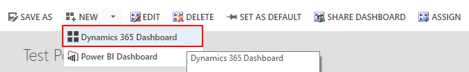 Create new Dynamics 365 Dashboard in Dynamics 365 