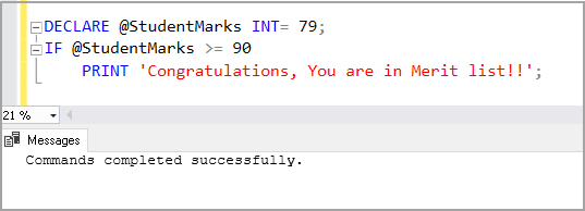 example without ELSE statement