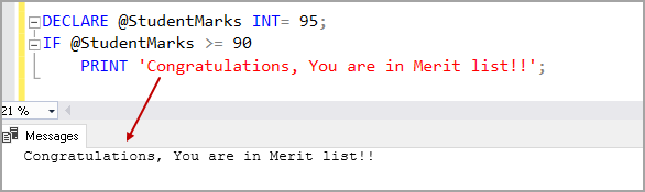 example without ELSE statement