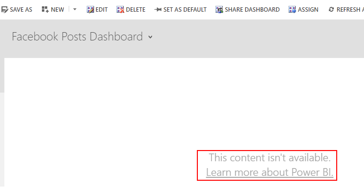 Power BI content isn't available error