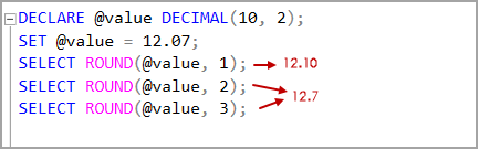 Decimal data type value with positive Length