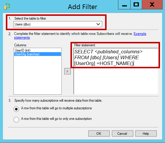 Filter statements and condtions