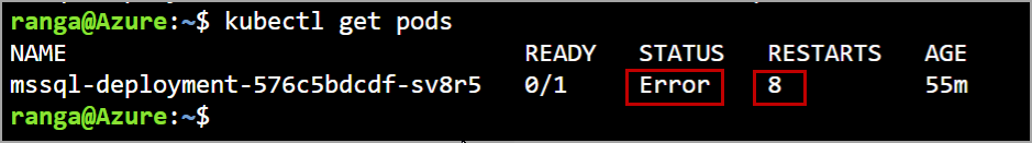 pod status in AKS