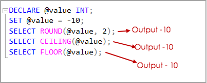 SQL Server rounding function with negative integer