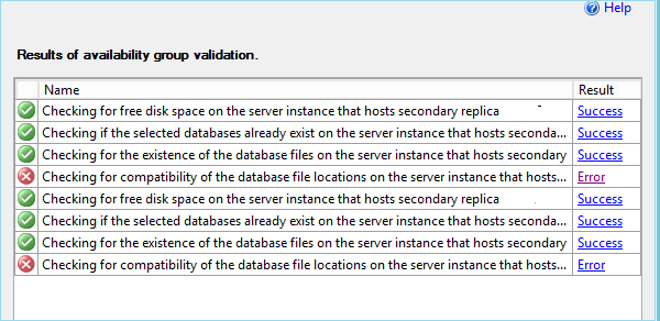 Validation error