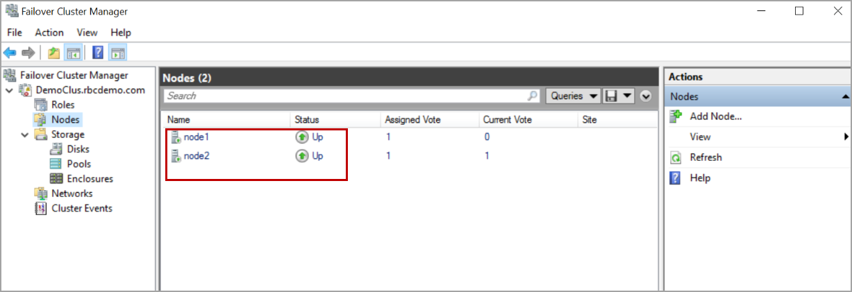 nodes in failover cluster