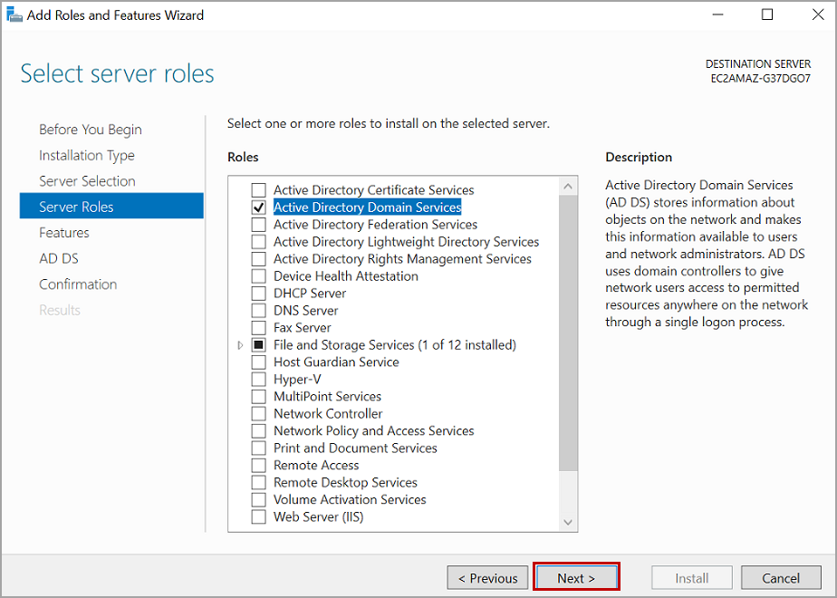 add active directory services 