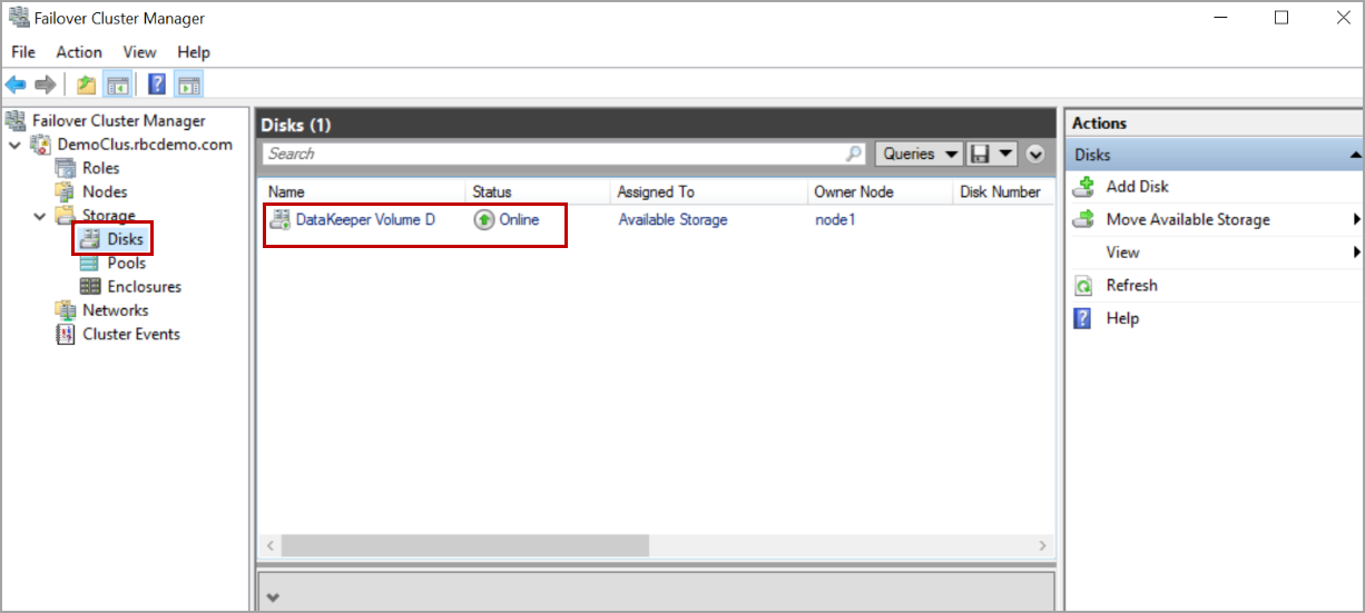 DataKeeper volume in failover cluster